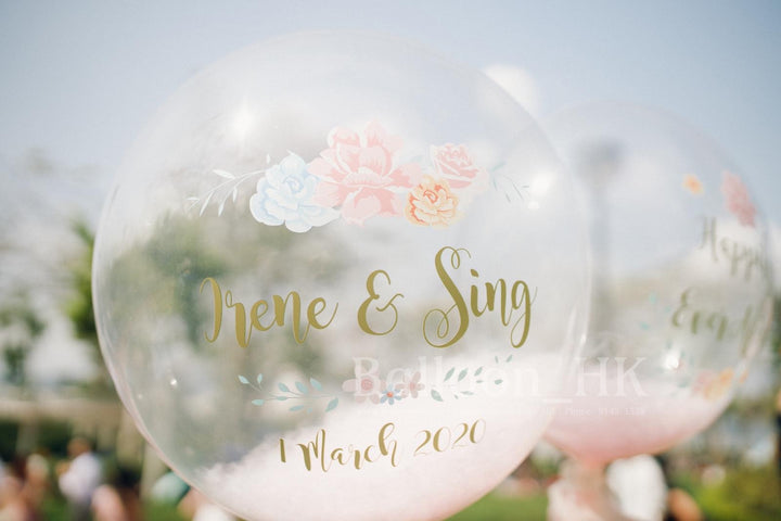 彩印水晶羽毛氣球 + 婚禮主題 (3天預訂)