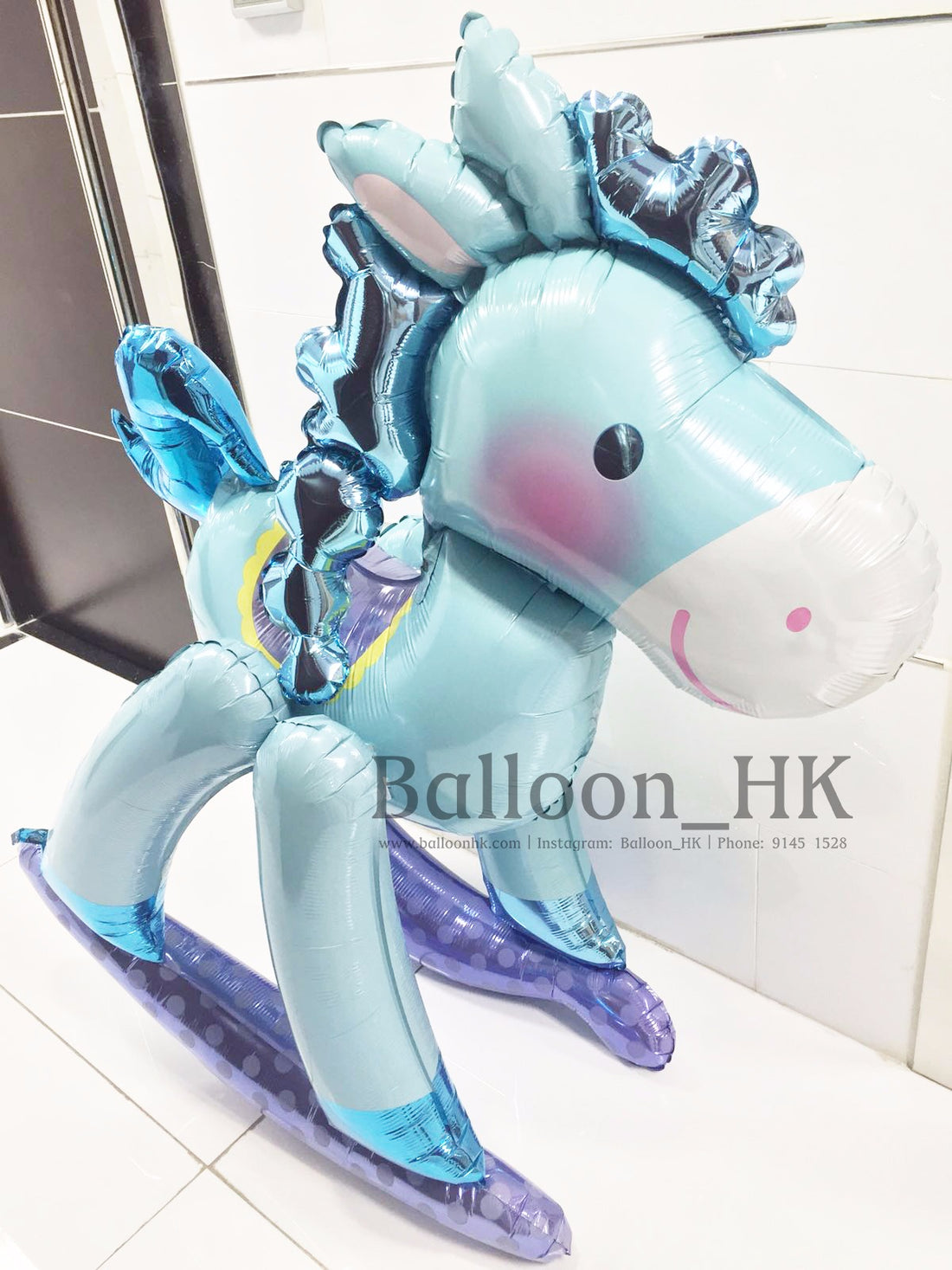 Baby Boy座地大木馬｜氫氣球｜氦氣球｜錫紙氣球| BalloonHK 