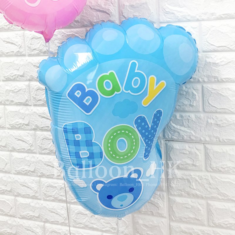 Baby Boy小腳板 ｜氫氣球｜氦氣球｜錫紙氣球| BalloonHK 