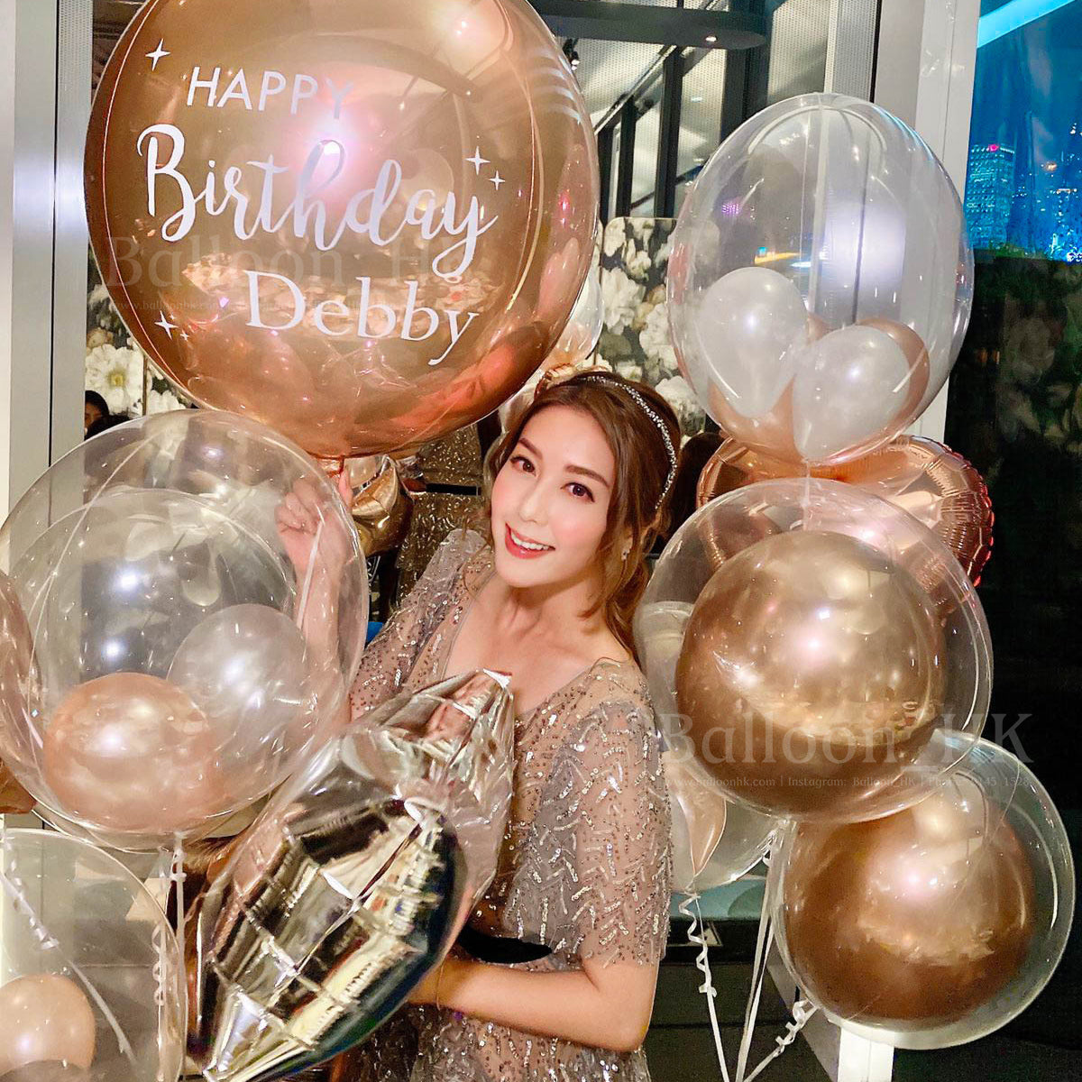 女神氣場｜高端奢華生日氣球束｜生日氣球 ｜生日氣球set ｜ Birthday balloon | BalloonHK