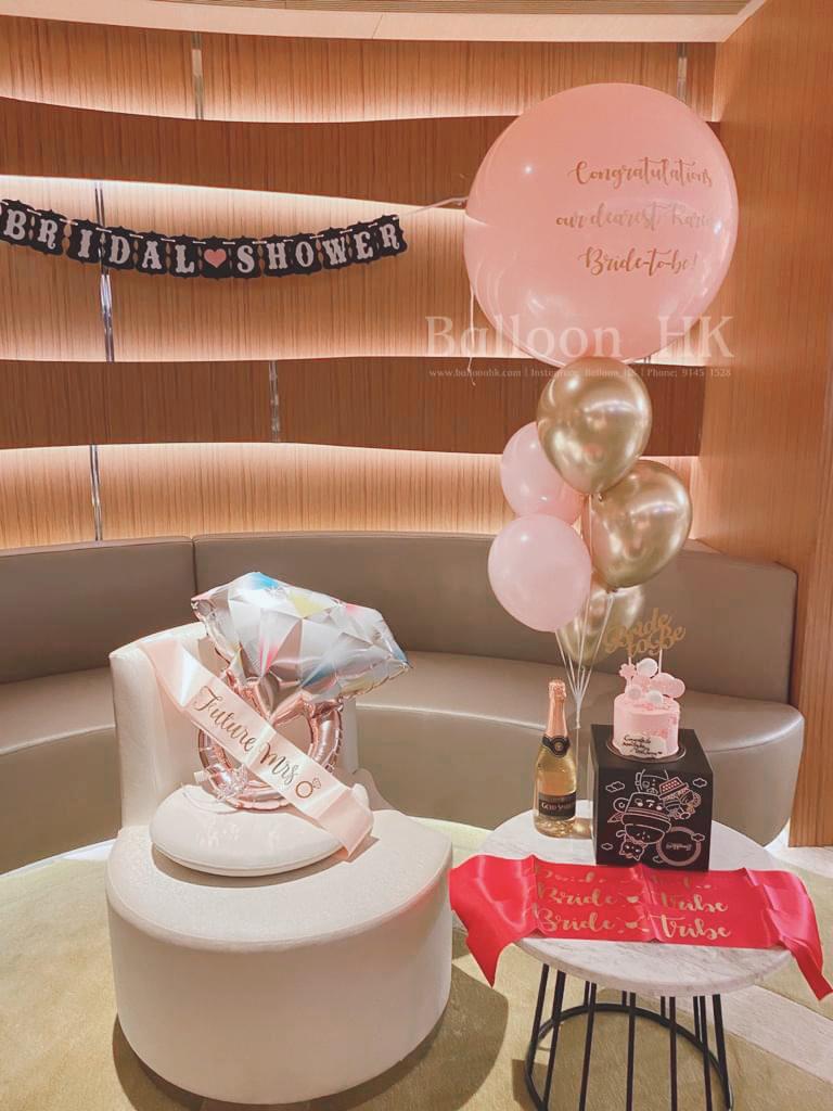 婚前派對氣球｜bridal shower佈置｜bridal shower氣球｜ Balloon HK