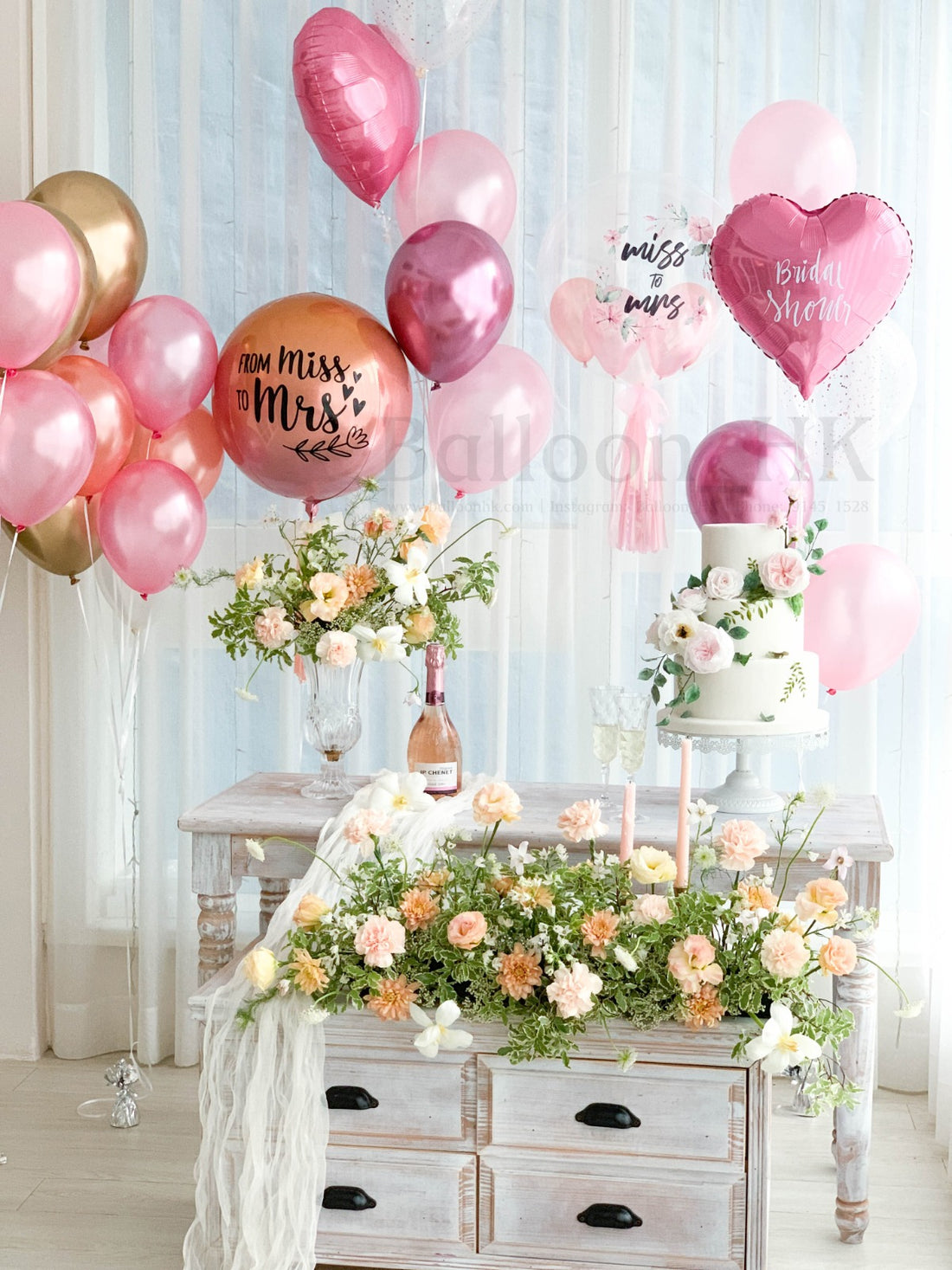 婚前派對氣球｜bridal shower佈置｜bridal shower氣球｜ Balloon HK