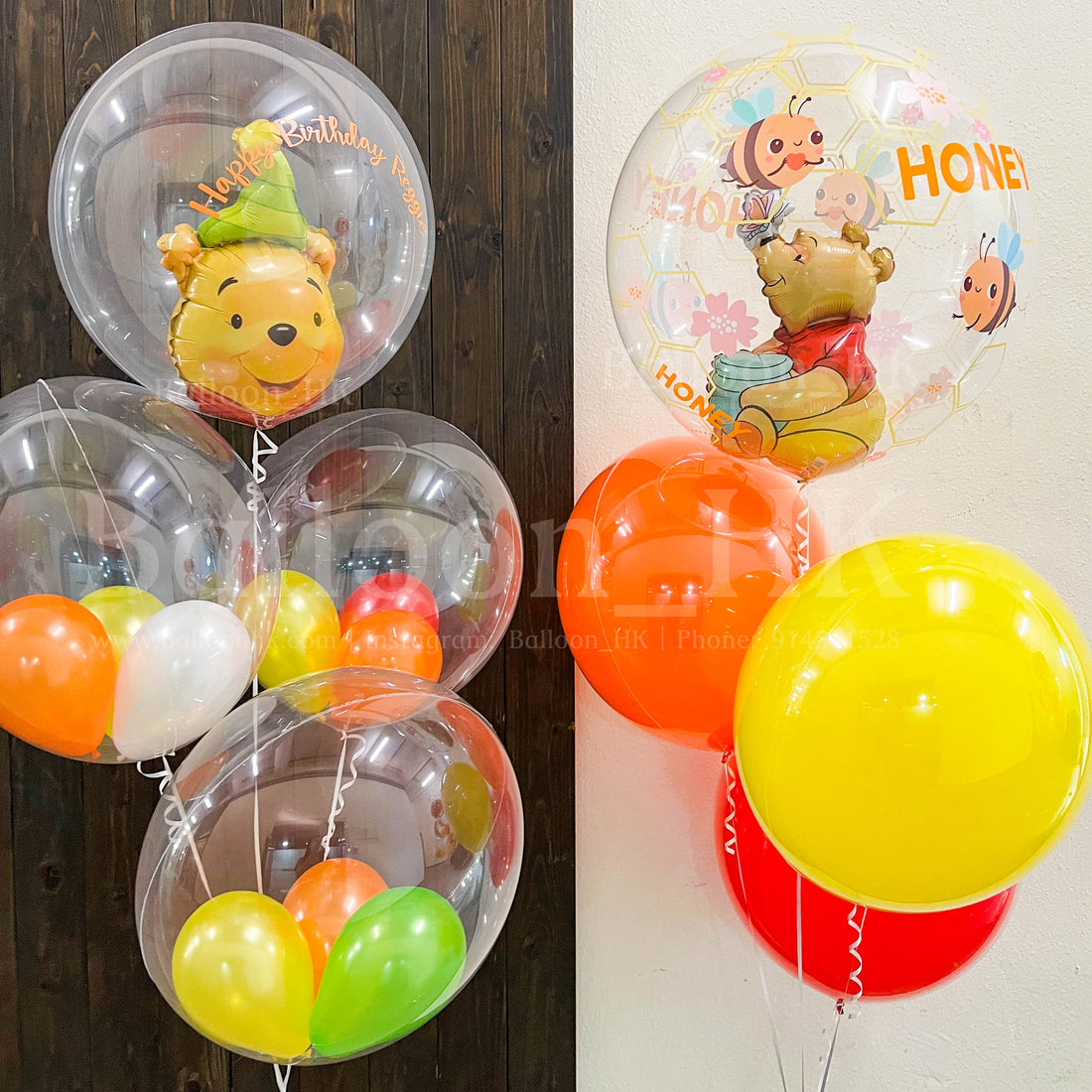 小熊維尼氣球｜兒童生日氣球｜卡通氣球｜BalloonHK