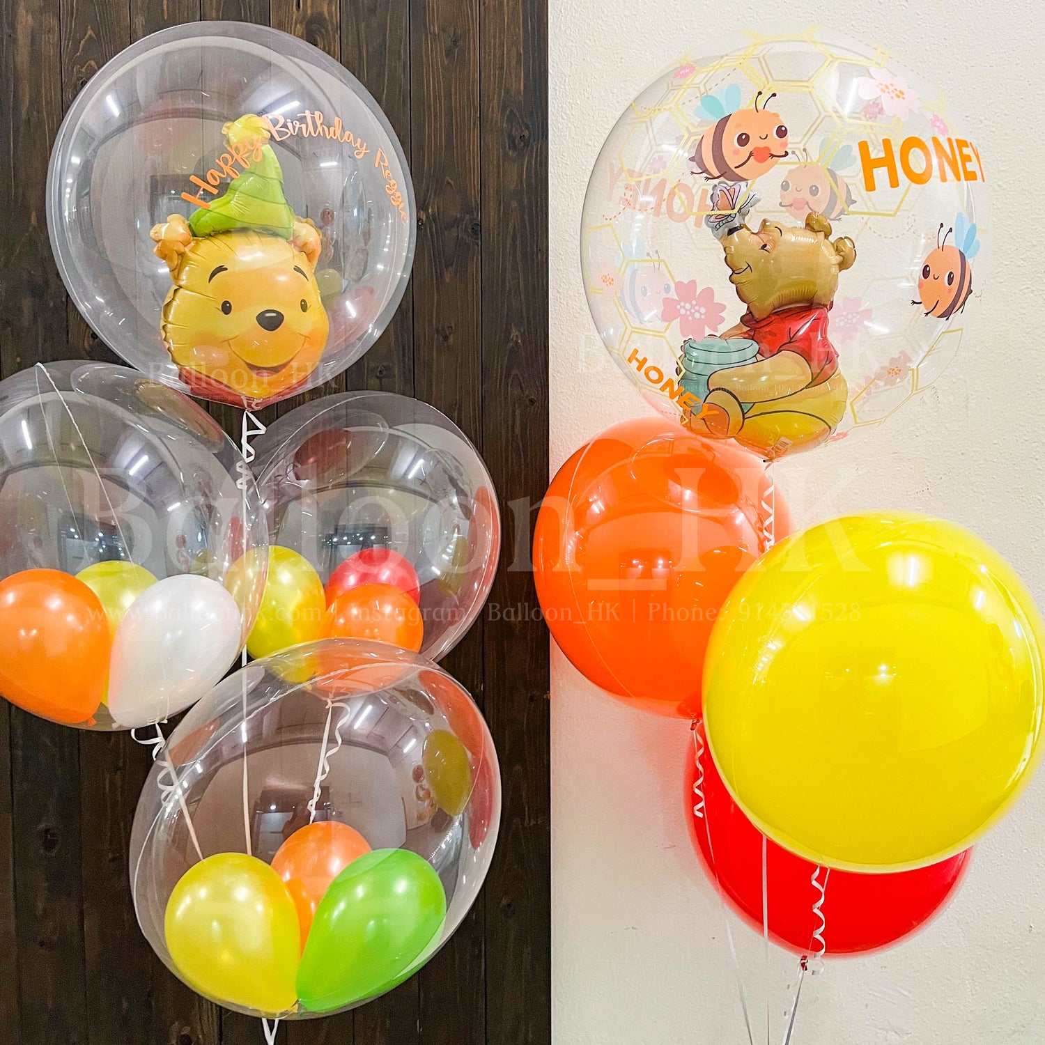 小熊維尼氣球｜兒童生日氣球｜卡通氣球｜BalloonHK