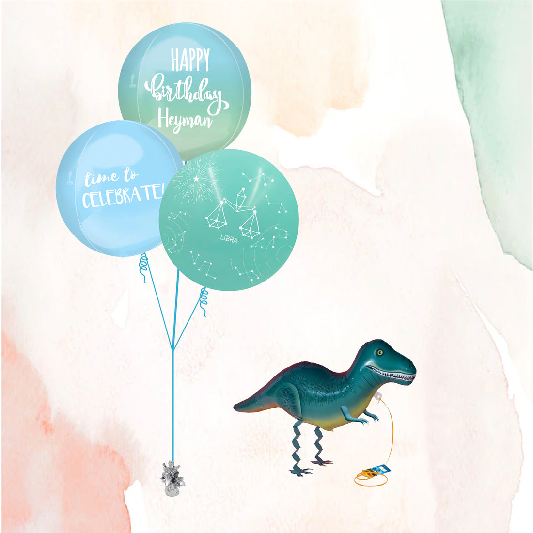 兒童生日氣球｜Message氣球｜恐龍氣球｜BalloonHK