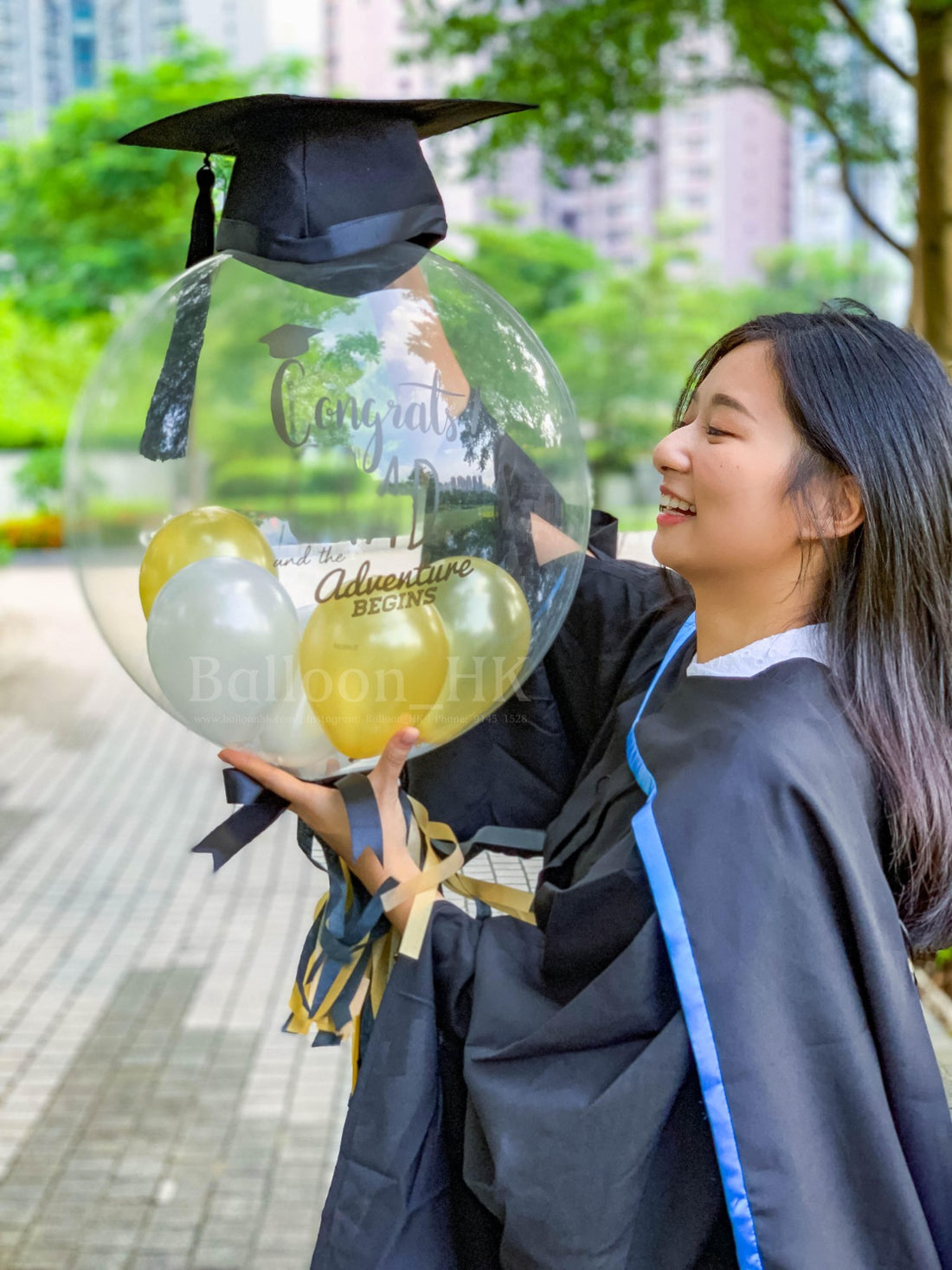 透明波中波｜畢業氣球｜Message氣球｜BALLOON HK 氣球專門店
