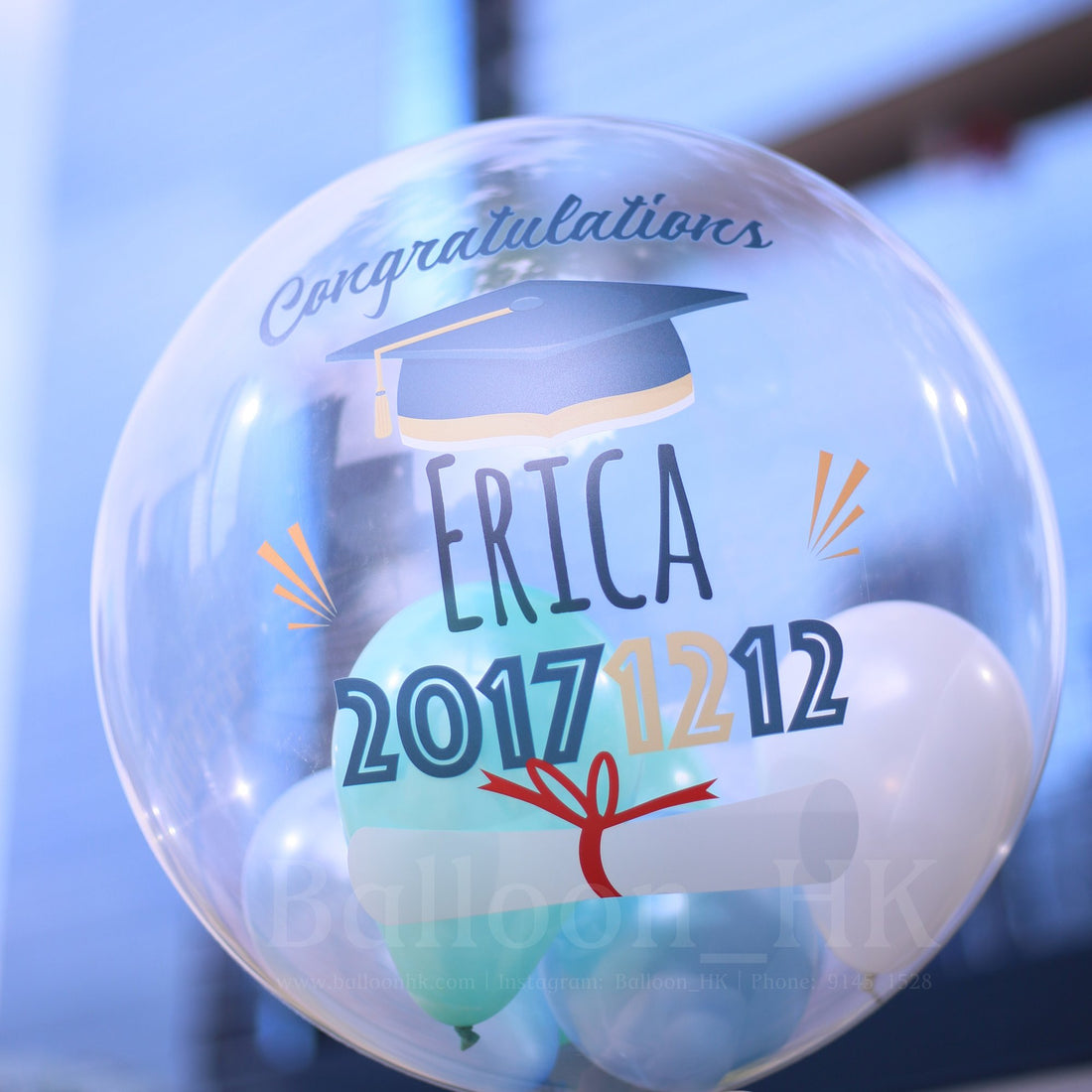 水晶波中波｜畢業氣球｜ Message氣球｜BALLOON HK 氣球專門店