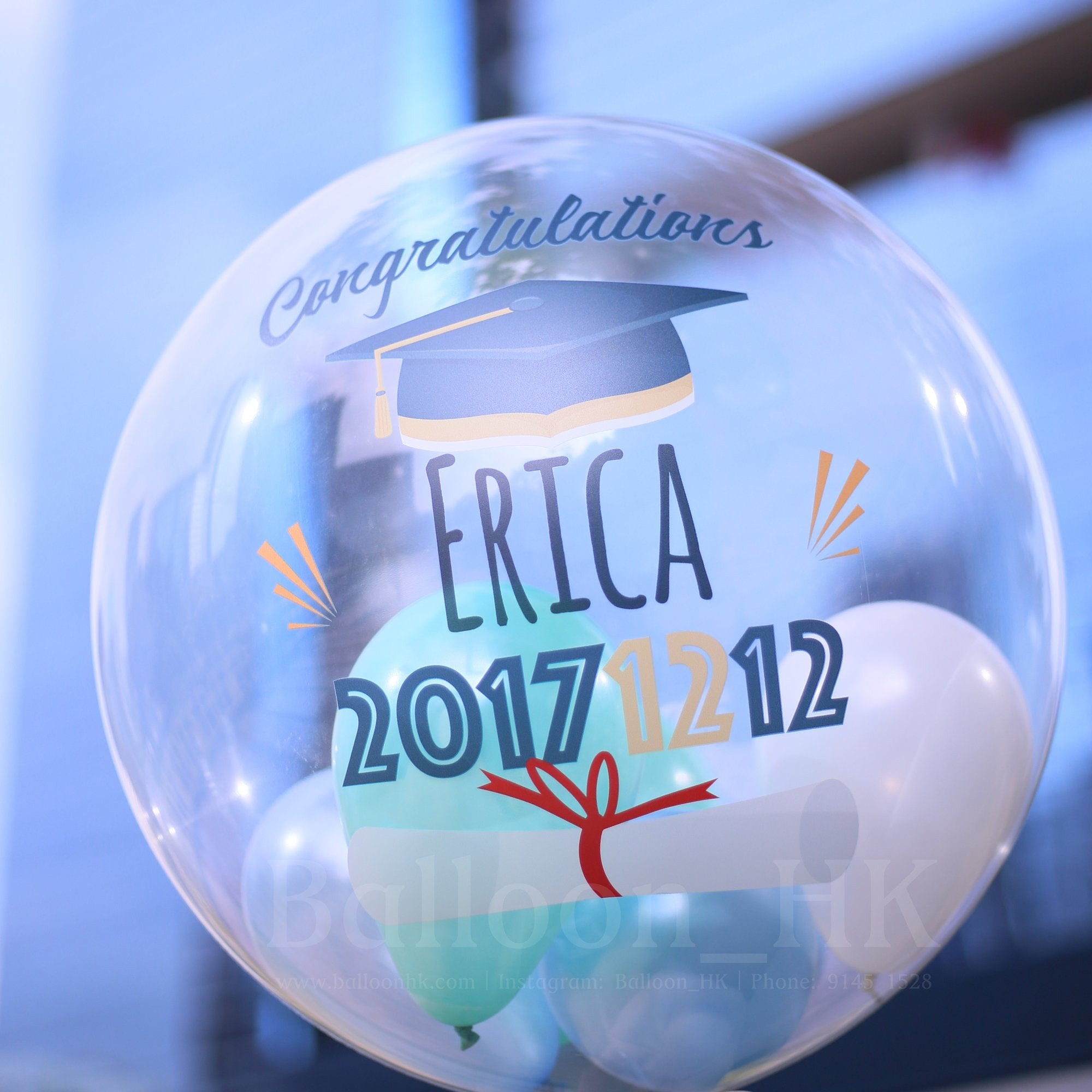 水晶波中波｜畢業氣球｜ Message氣球｜BALLOON HK 氣球專門店