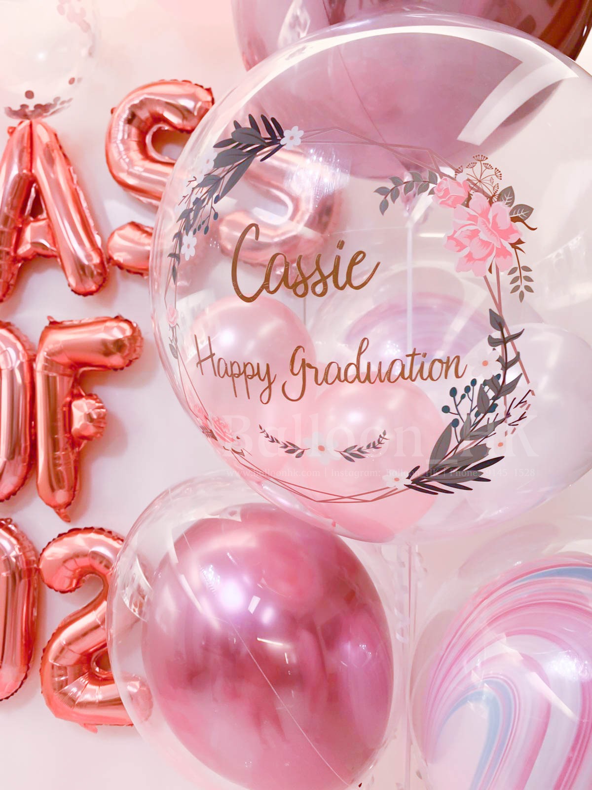 透明波中波｜畢業氣球｜ Message氣球｜BALLOON HK 氣球專門店