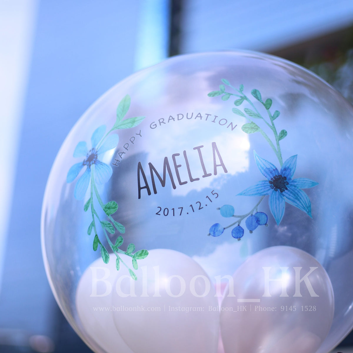 透明波中波｜畢業氣球｜ Message氣球｜BALLOON HK 氣球專門店