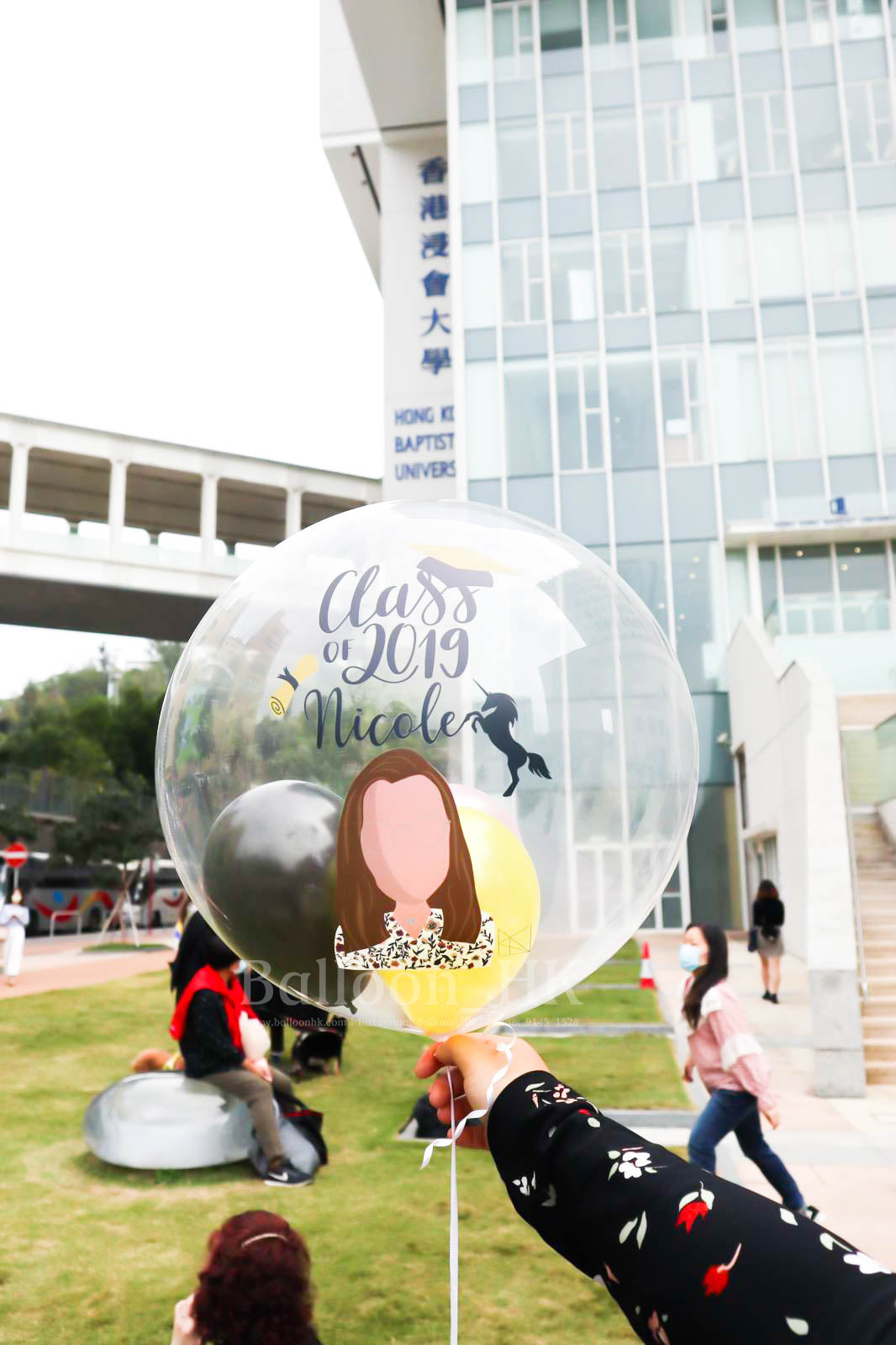 透明波中波｜畢業氣球｜ Message氣球｜BALLOON HK 氣球專門店