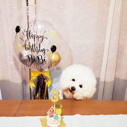 透明波中波｜寵物生日氣球｜ Message氣球｜BALLOON HK 氣球專門店