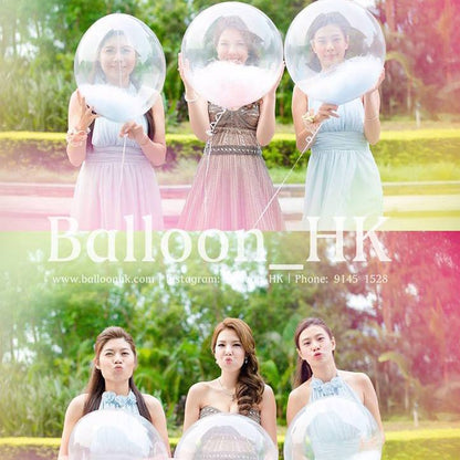 透明羽毛氣球｜羽毛球｜ BALLOON HK 氣球專門店