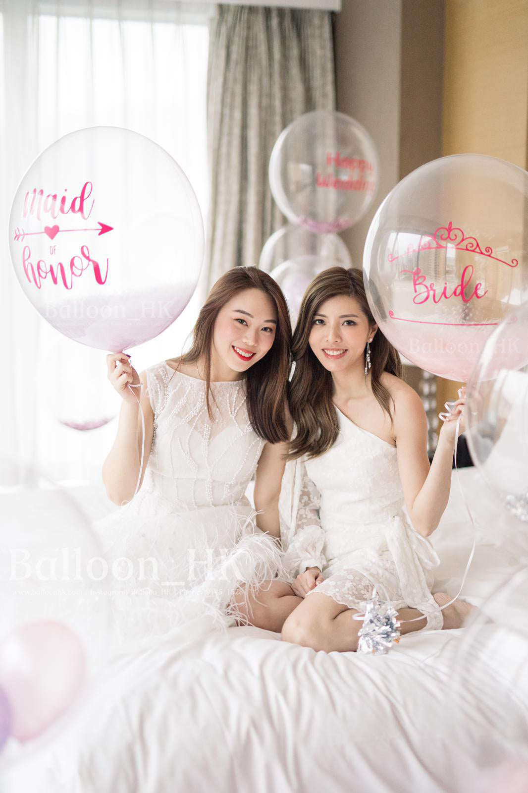 透明羽毛氣球｜婚前派對氣球｜BALLOONHK 氣球專門店