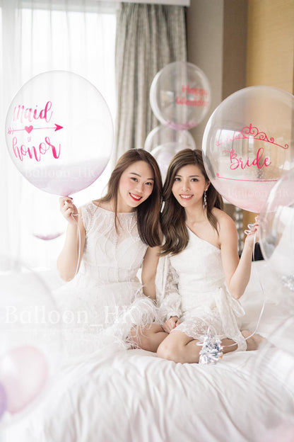 透明羽毛氣球｜婚前派對氣球｜BALLOONHK 氣球專門店