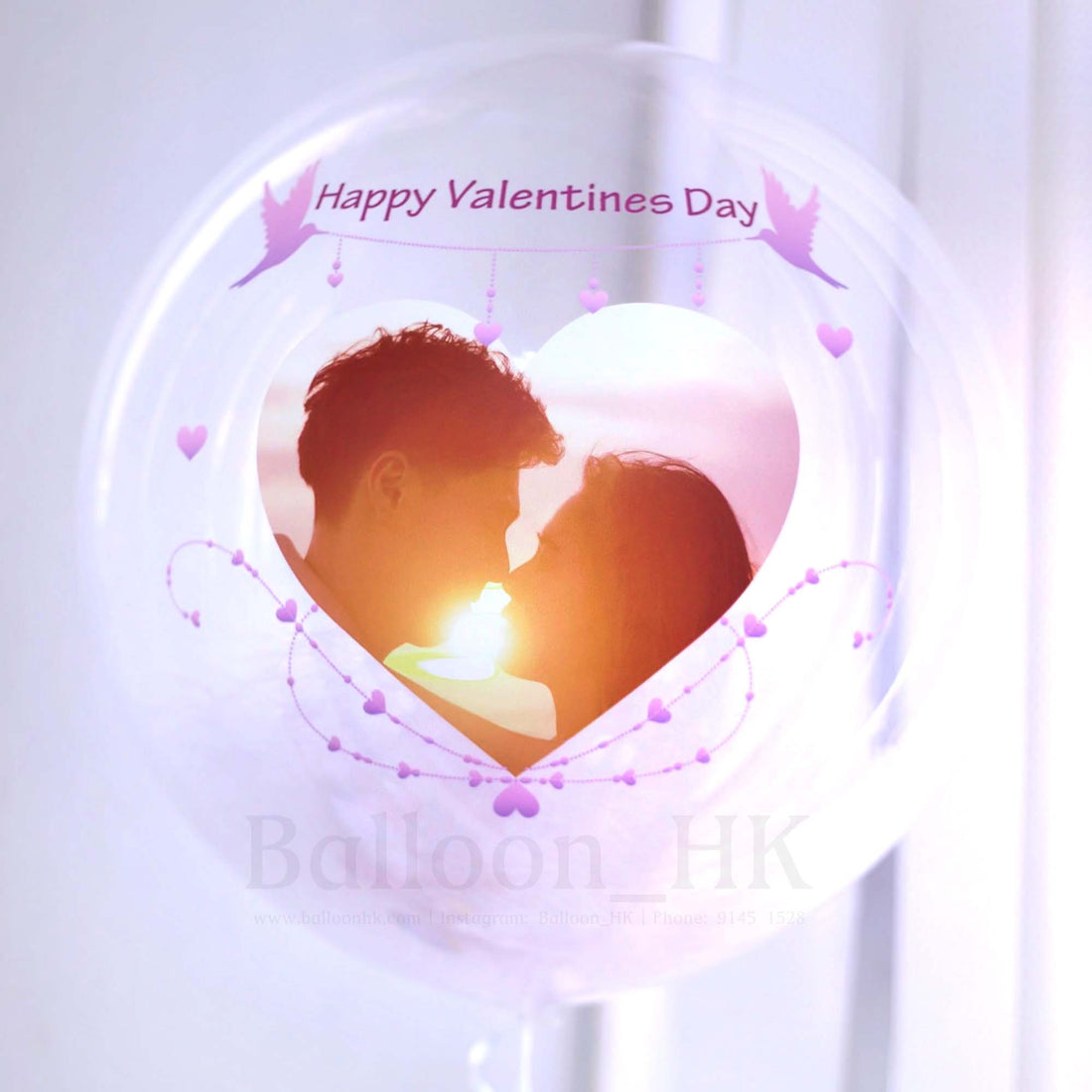 透明羽毛氣球｜情人節氣球｜相片氣球｜BALLOON HK 氣球專門店