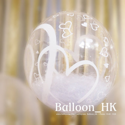 透明羽毛氣球｜ 情人節氣球｜ BALLOON HK 氣球專門店