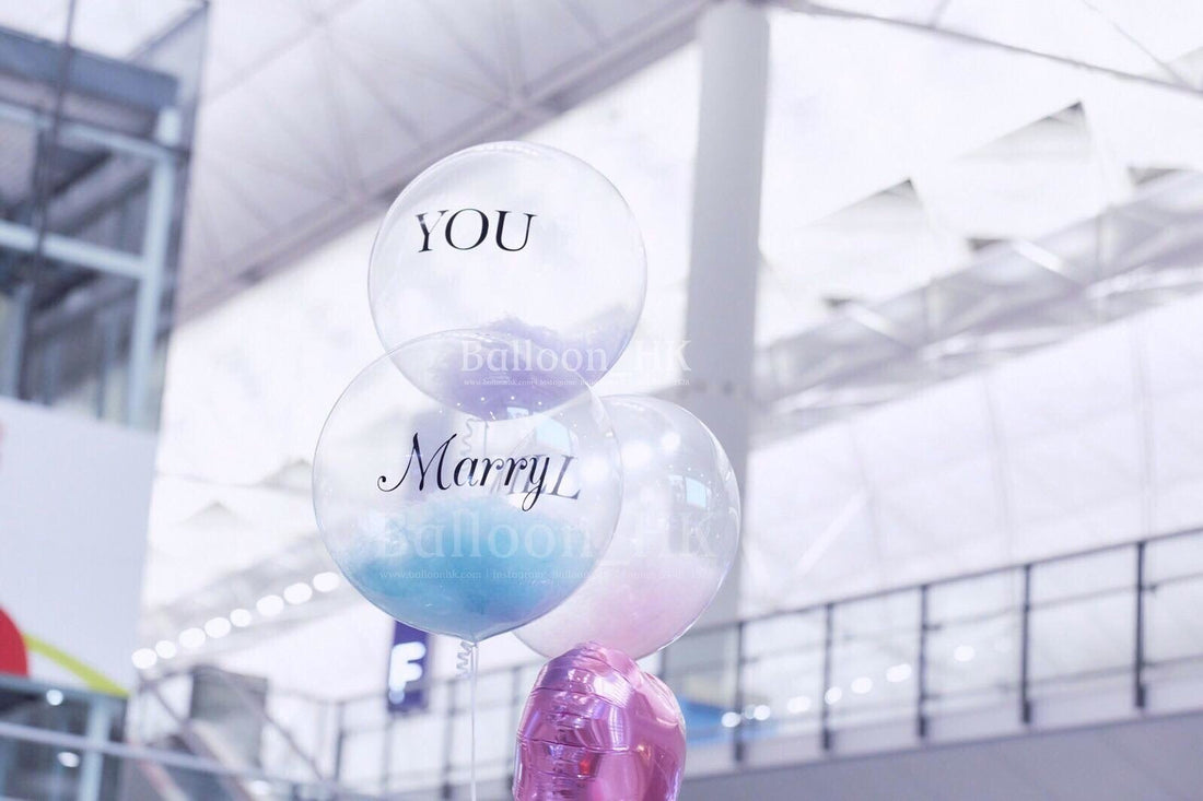 透明羽毛氣球｜Message氣球｜ BALLOON HK 氣球專門店