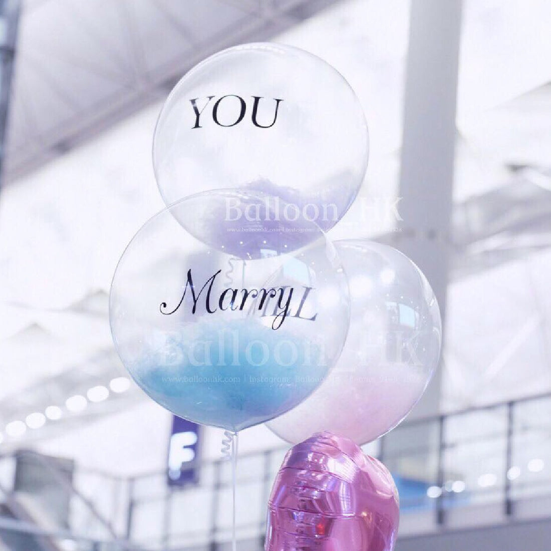 透明羽毛氣球｜求婚氣球｜BALLOON HK 氣球專門店