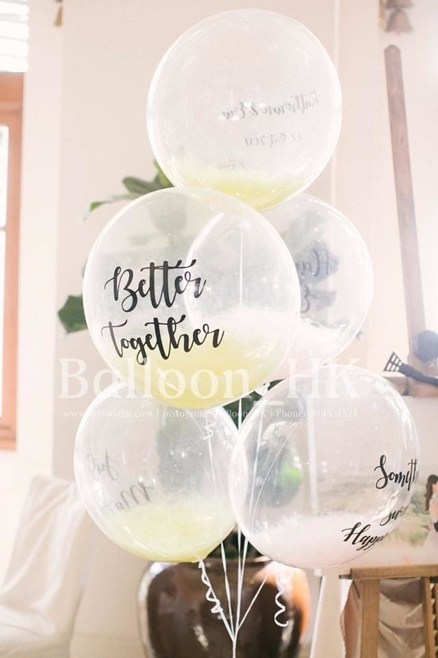 透明羽毛氣球｜Message氣球｜婚禮氣球｜ BALLOON HK 氣球專門店
