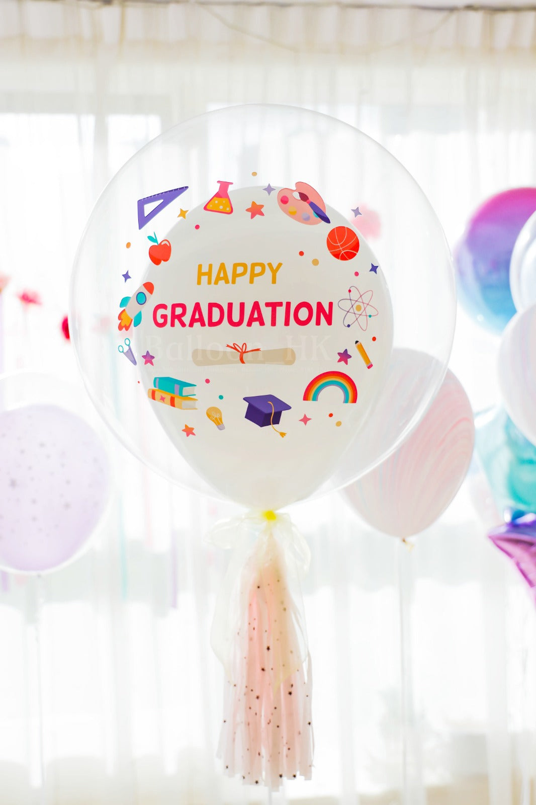 水晶波中橡膠｜ 畢業氣球｜ Message氣球｜ BALLOON HK 氣球專門店