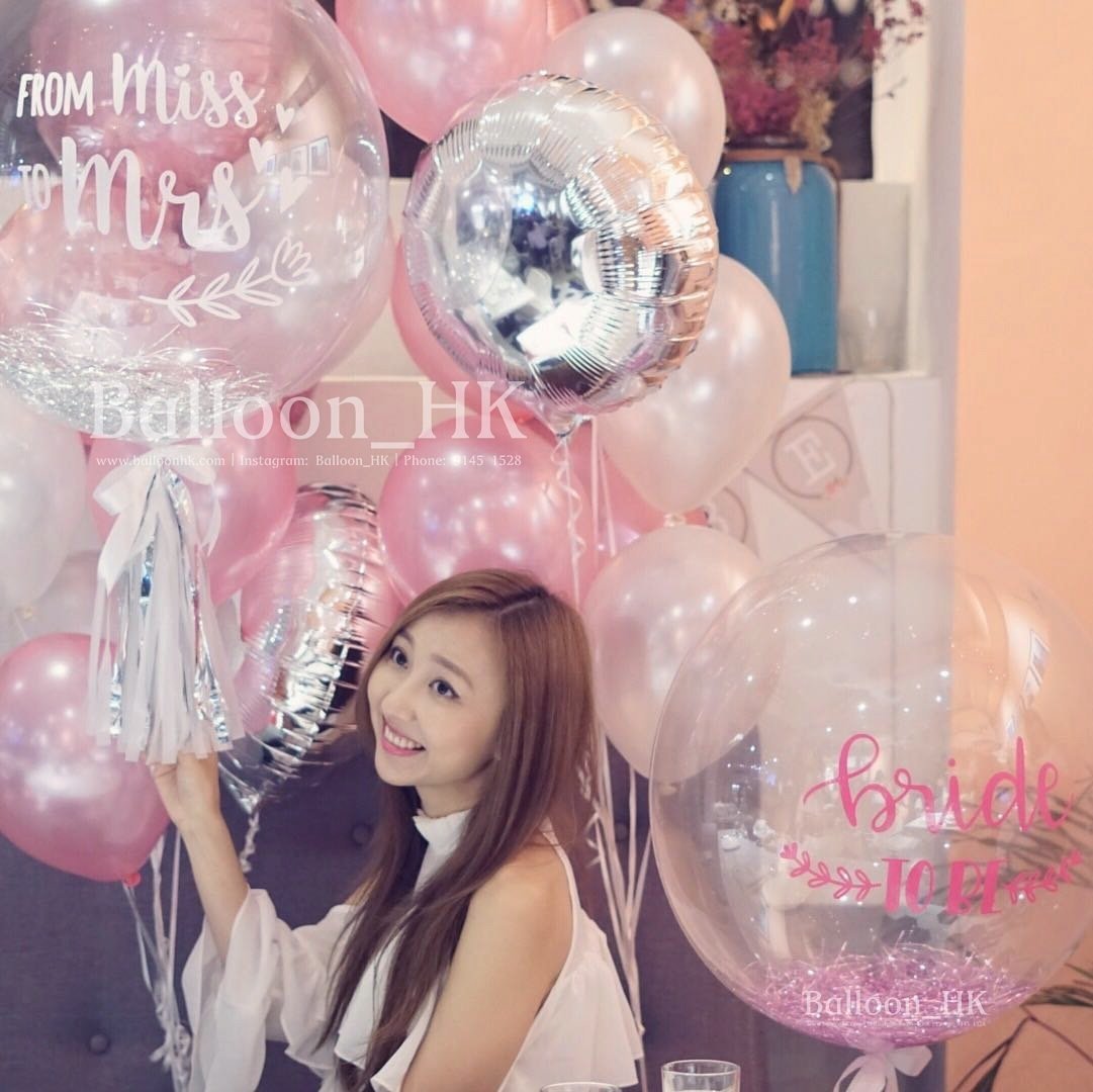 透明閃閃氣球｜婚前派對氣球｜ BALLOON HK 氣球專門店
