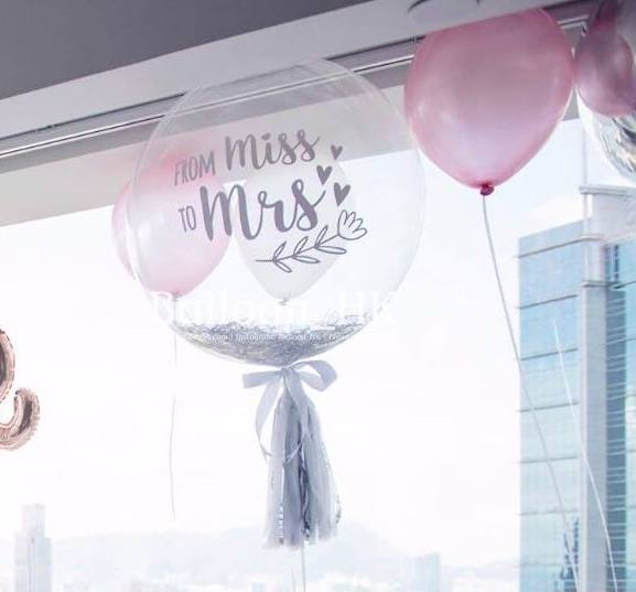 透明閃閃氣球｜ 婚前派對氣球｜ BALLOON HK 氣球專門店