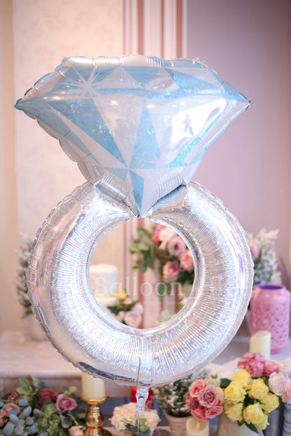 閃閃戒指氣球 ｜氫氣球｜氦氣球｜錫紙氣球| BalloonHK 