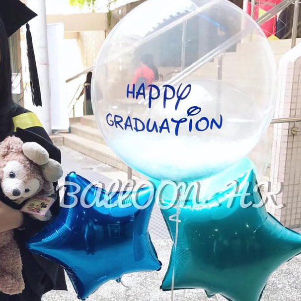 畢業氣球｜Message氣球｜透明羽毛氣球｜BALLOON HK 氣球專門店