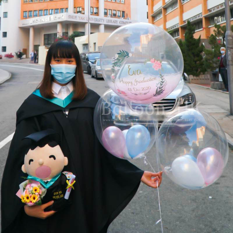 畢業氣球｜Message氣球｜透明羽毛氣球｜BALLOON HK 氣球專門店