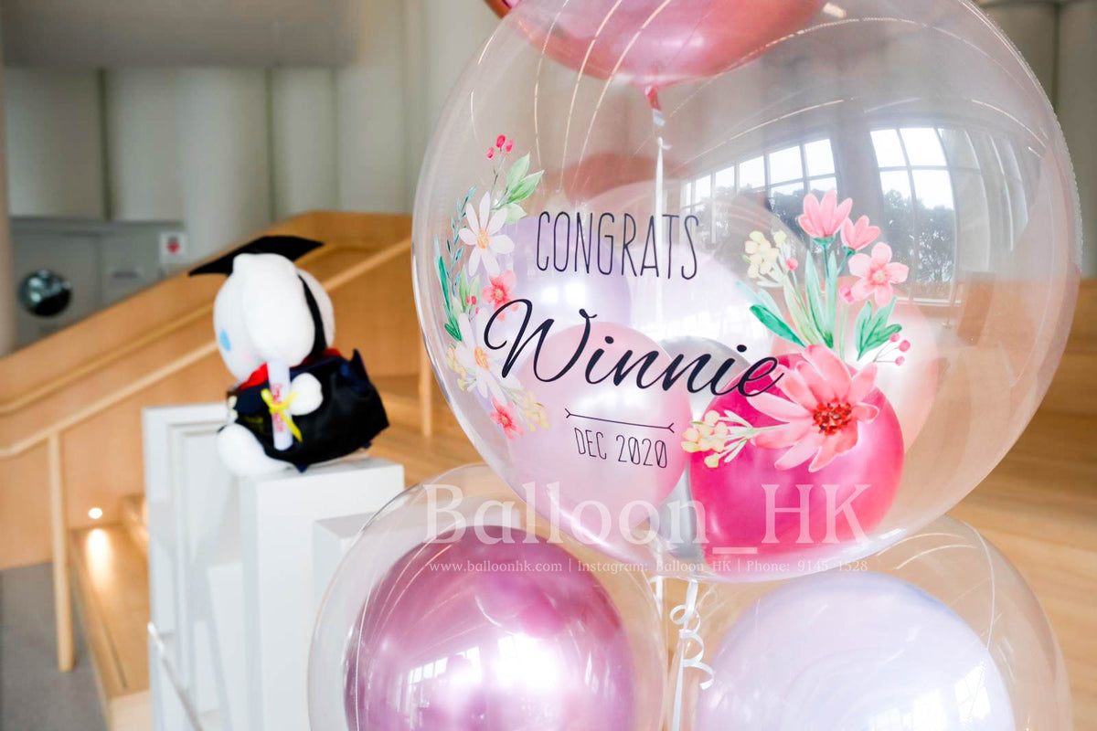 畢業氣球｜自訂Message氣球｜水晶波中波｜BALLOON HK 氣球專門店