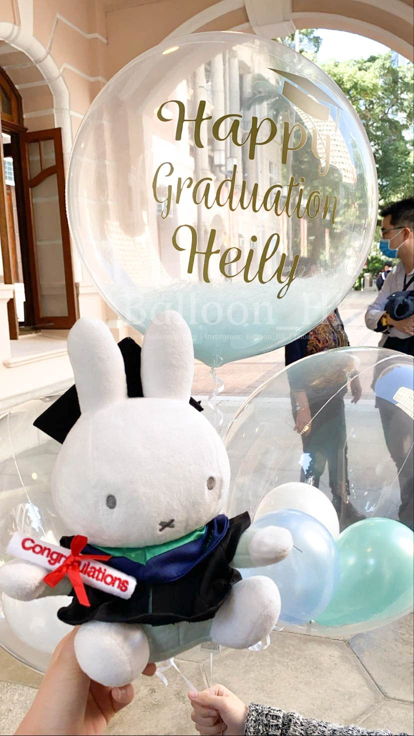 畢業氣球｜Message氣球｜透明羽毛氣球｜BALLOON HK 氣球專門店
