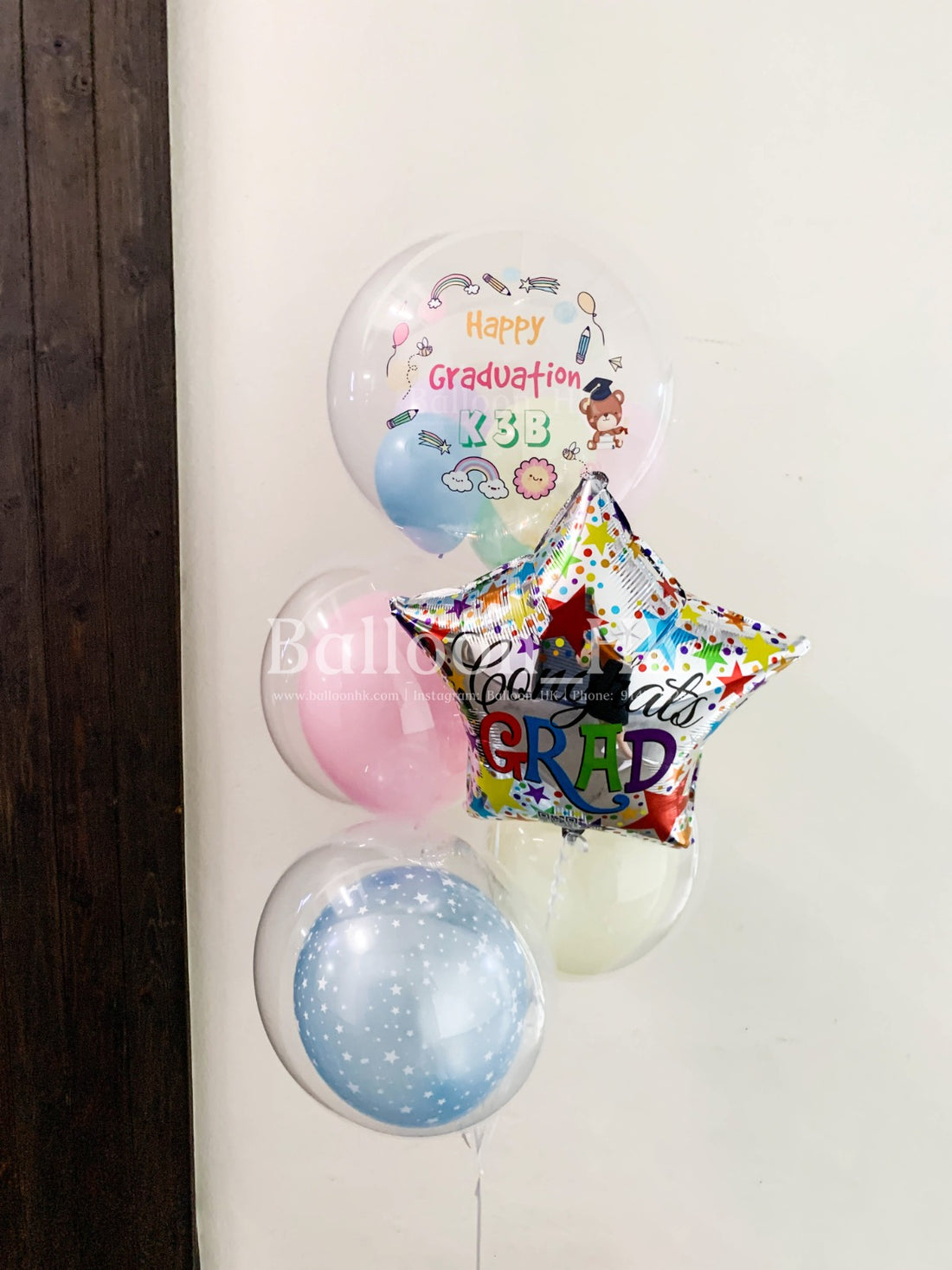 幼兒園畢業氣球｜Message氣球｜水晶波中波｜BALLOONHK 氣球專門店
