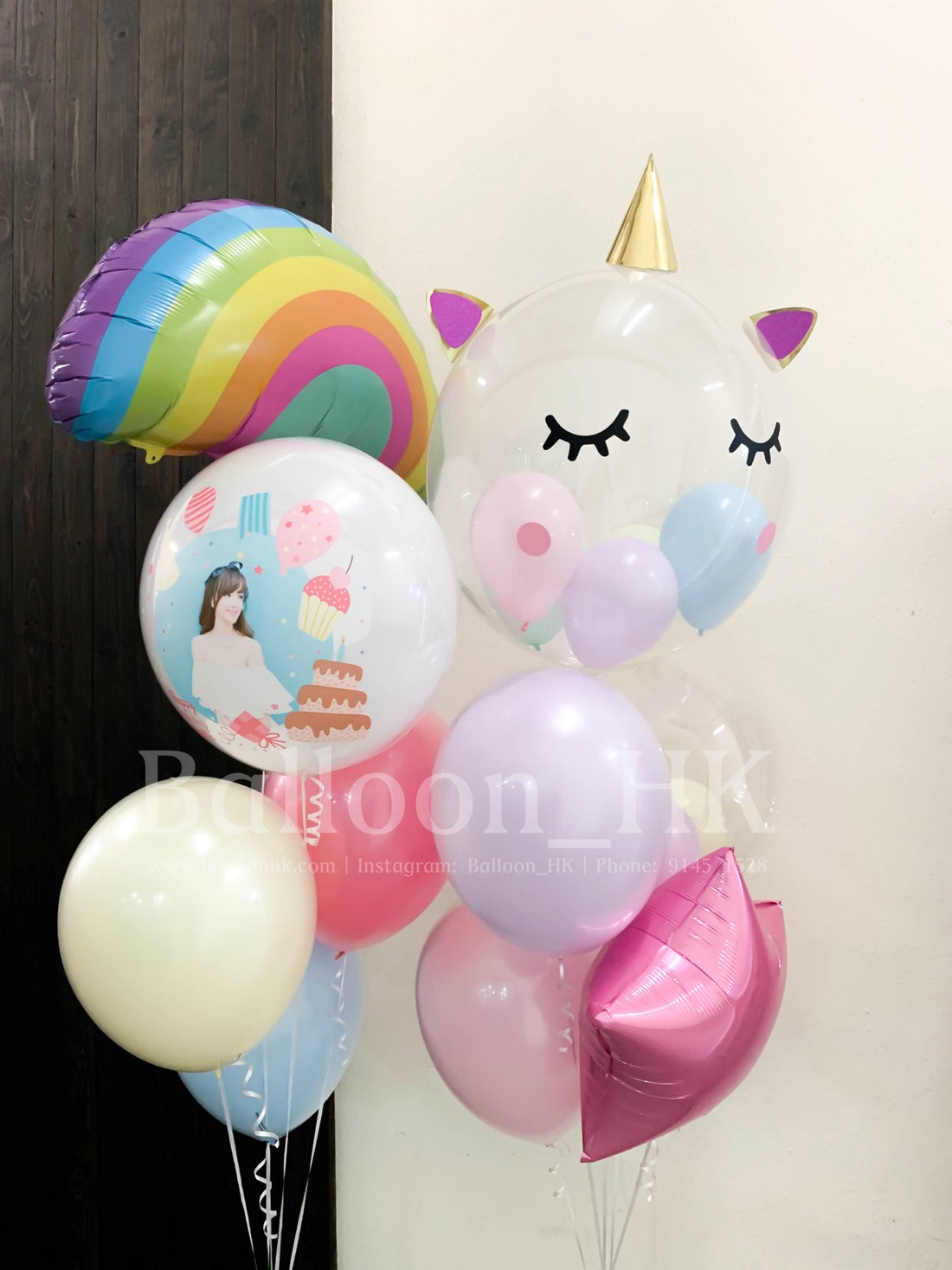 Unicorn氣球|彩虹氣球|派對佈置氣球|Balloon HK