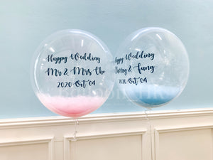 婚禮Message水晶羽毛氣球 - 1對