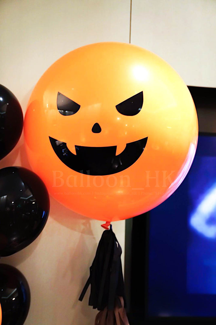 36" Halloween 橙色氣球 - Pumpkin Face (3天預訂)