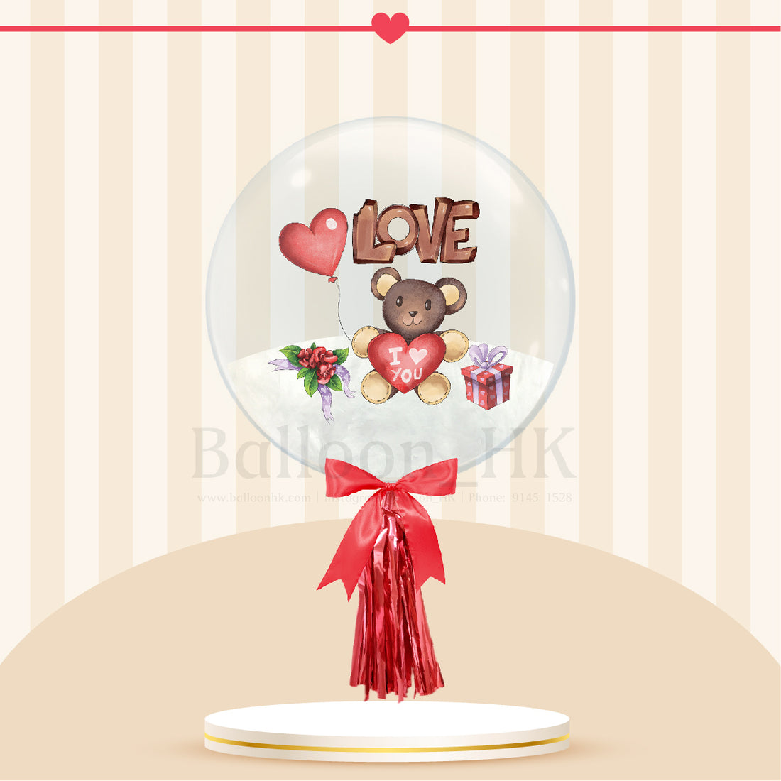 24" 情人節彩印水晶羽毛波 + 裝飾