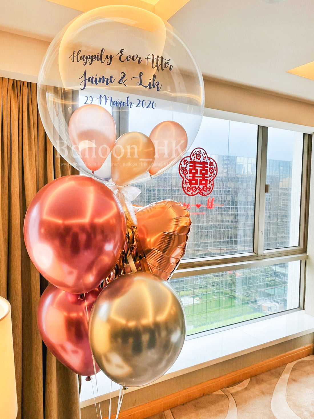 婚房佈置氣球｜出門酒店佈置｜結婚氣球｜ Balloon HK