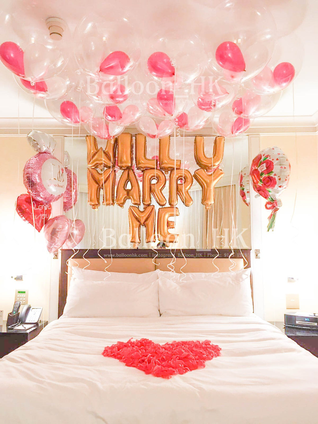 求婚氣球｜酒店求婚佈置｜求婚裝飾｜Balloon HK