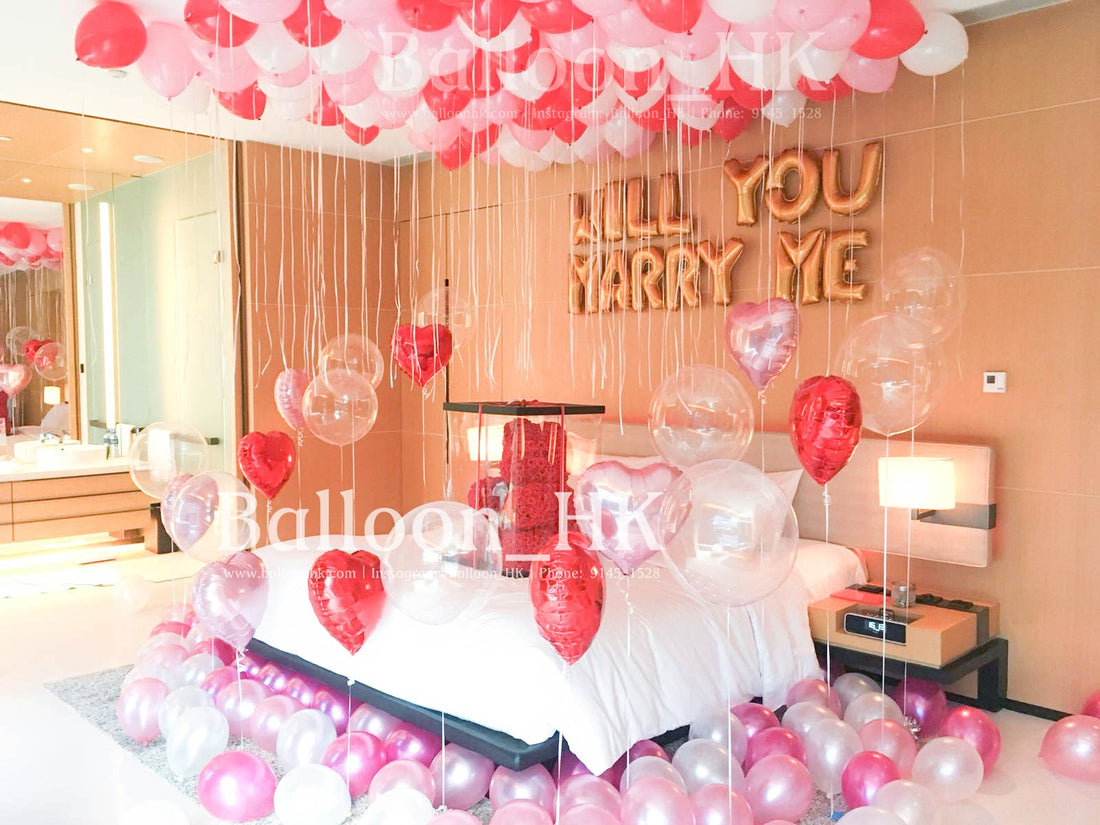 求婚氣球｜酒店求婚佈置｜求婚裝飾｜Balloon HK