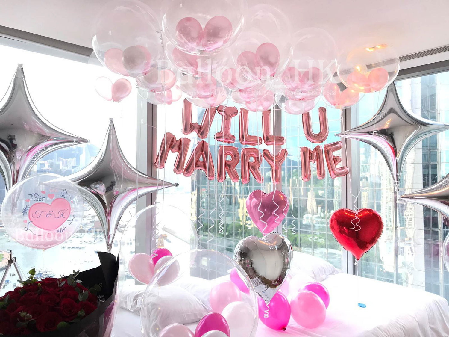 求婚氣球｜酒店求婚佈置｜求婚裝飾｜BalloonHK