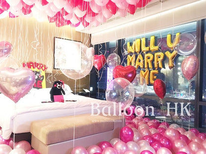 求婚氣球｜酒店求婚佈置｜求婚裝飾｜Balloon HK