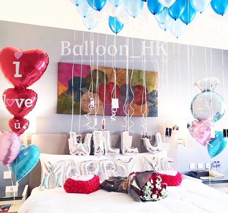 求婚氣球｜酒店求婚佈置｜求婚裝飾｜BalloonHK
