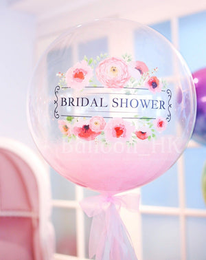 24" Bridal Shower彩印水晶羽毛氣球+裝飾(3天預訂)