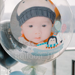 彩印水晶羽毛氣球+裝飾 (Baby) (3天預訂)