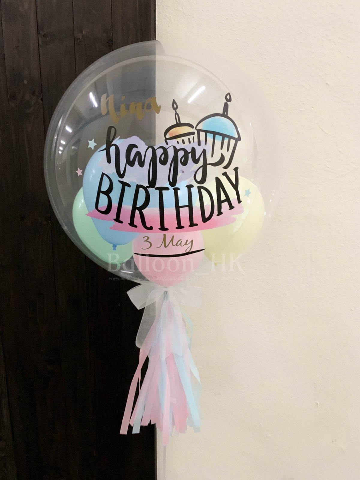 彩印生日水晶馬卡龍波中波+裝飾