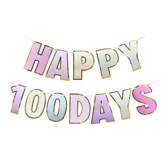 A008 - 彩虹字母Banner - 100 Days